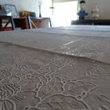 Oilcloth 260 x 150 white flower patterns