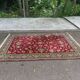 Burgundy genuine wool Persian-style rug from Belgium 200x300cm