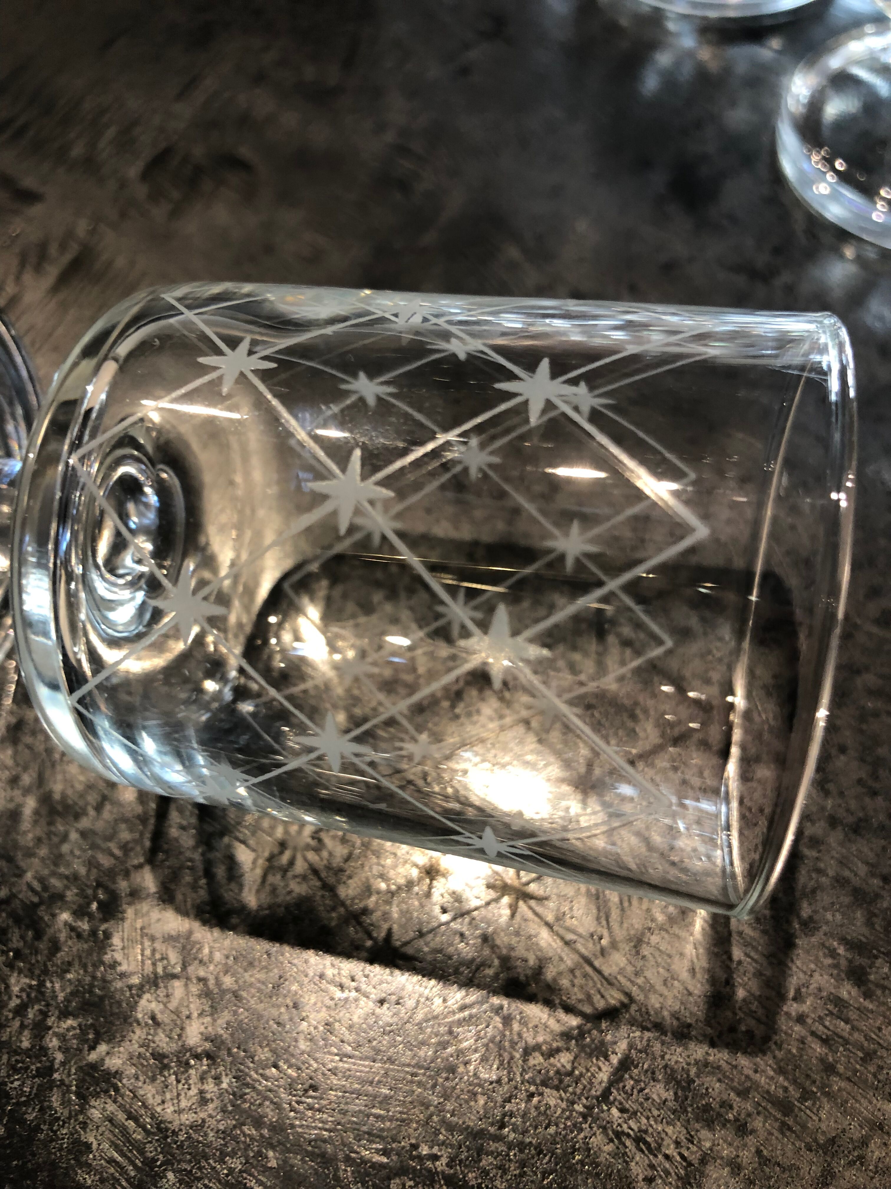 Lot 10 glasses decorated Luminarc model Sweden or Cavalier