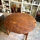 Round wooden farmhouse table