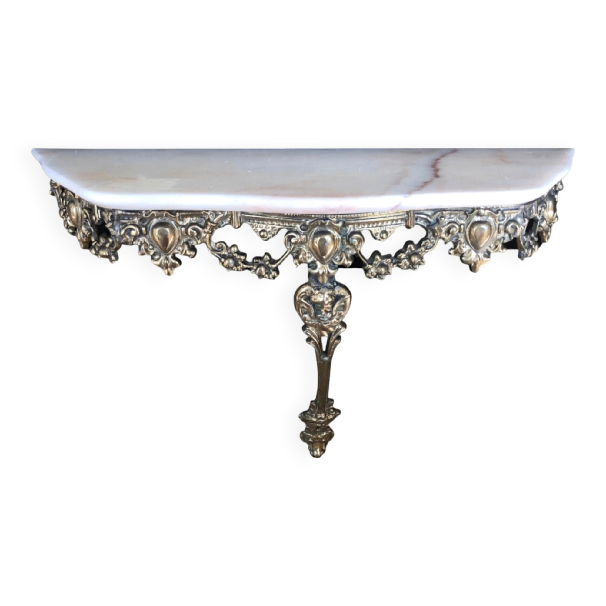 Console d’applique de style Louis XV en métal argenté