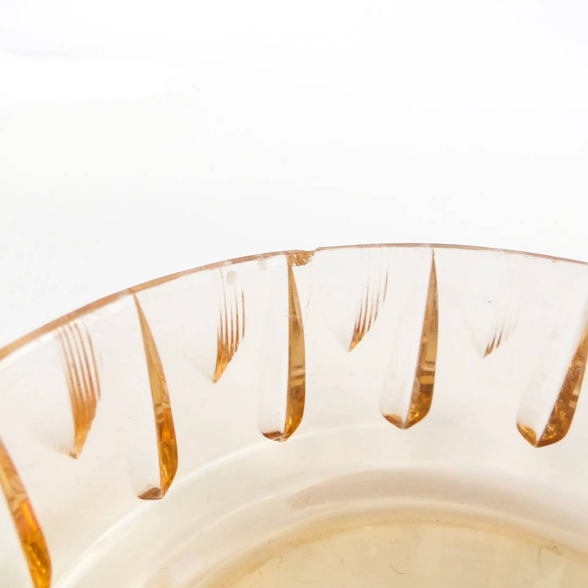 Art deco bonbonniere, orange glass, Poland, 1930s