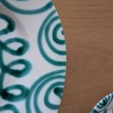 Vintage Gmundner Keramik Serving Oval Plate / Austria / Green Flamed / 2