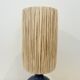 Vintage ball lamp base in blue ceramic stoneware with raffia rope lampshade