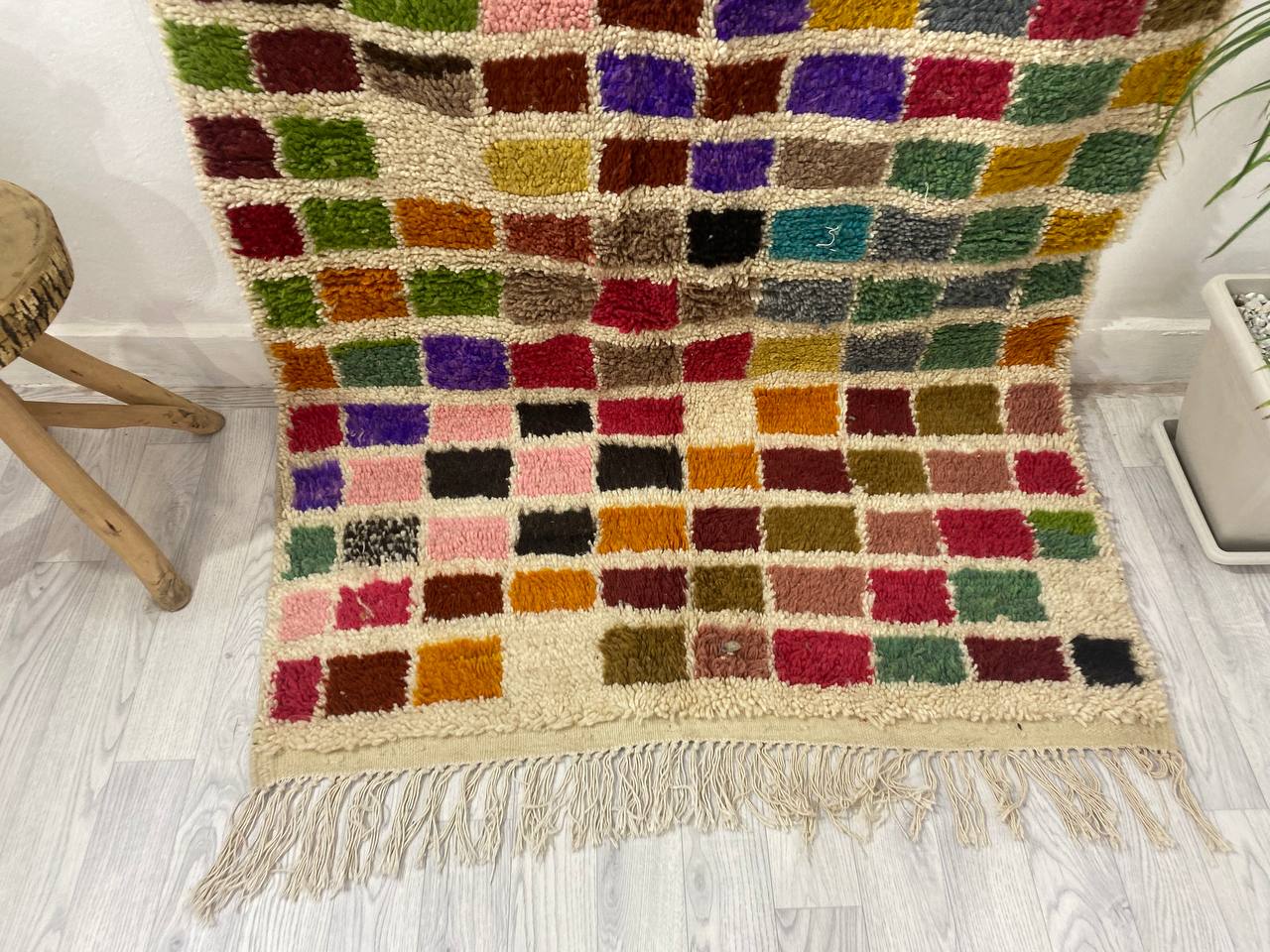 Handcrafted Moroccan Berber carpet 154 X 120 CM