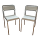Pair of chrome bouclette chairs