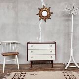 Teak chest of drawers and white Formica drawers - 1970s