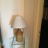 Lampe pied en osier