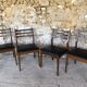 Set of 4 Scandinavian chairs teak and black skai 60s