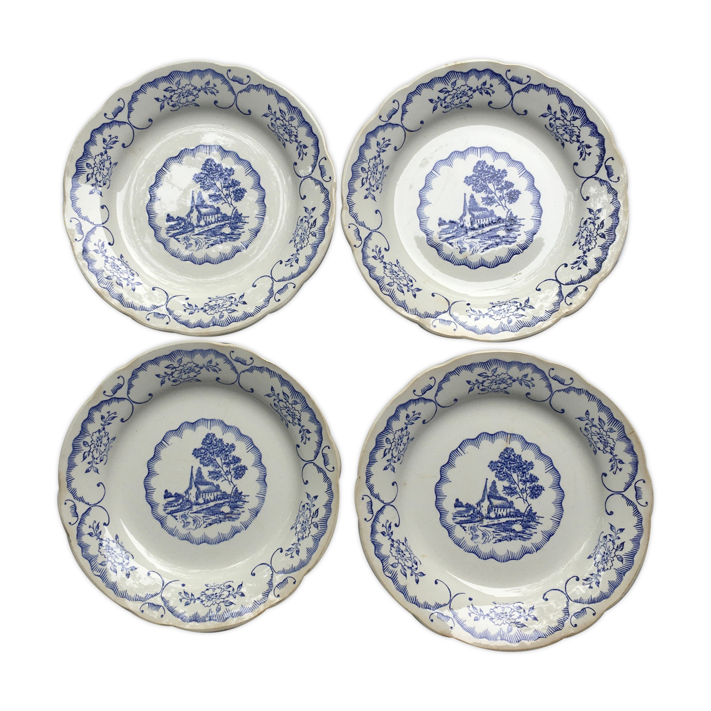 4 Digoin Sarreguemines model Bernadette dessert plates