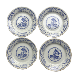 4 Digoin Sarreguemines model Bernadette dessert plates