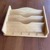 Wooden wall-mounted mail and key holder