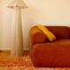 Off-white cotton hat floor lamp