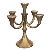 Brutalist solid brass candlestick