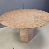Vintage round granite dining table, 1970s