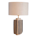 Hepburn stoneware lamp in ecru and black