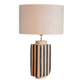 Lampe en grès Hepburn écru et noir