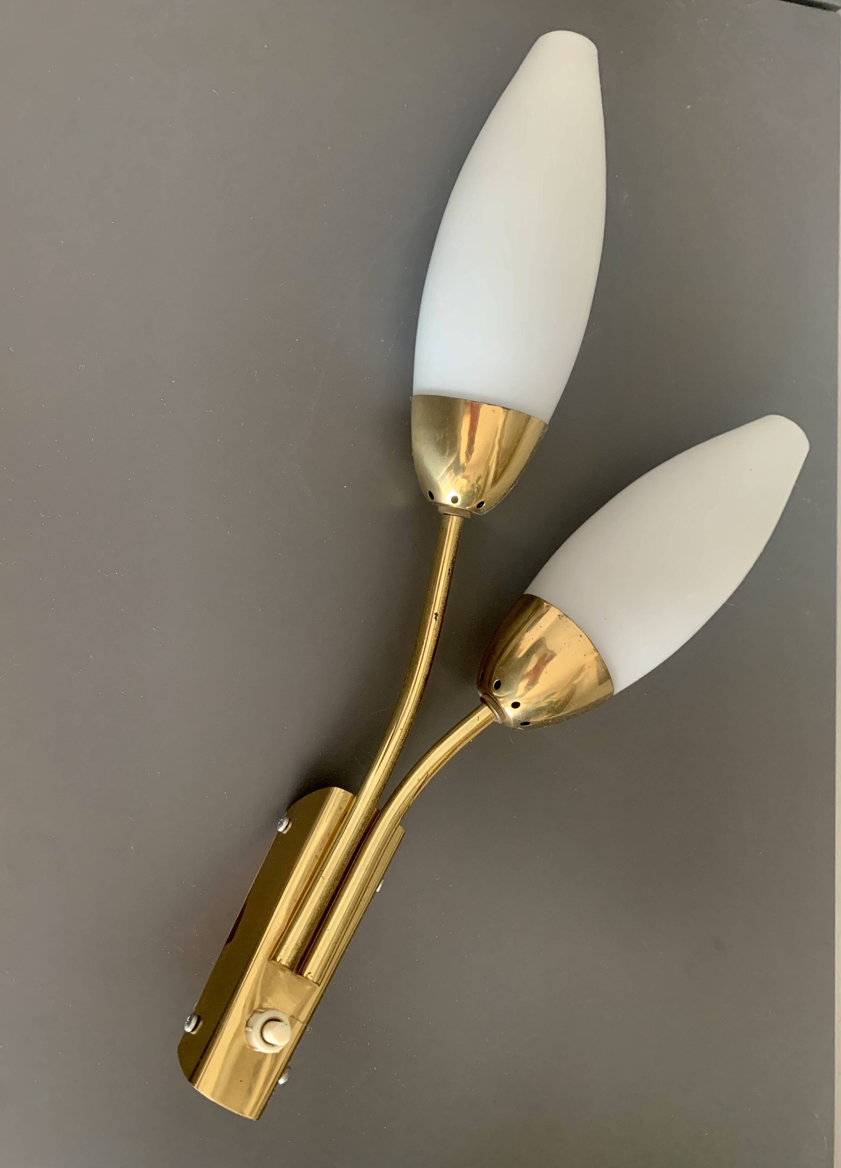 Wall lamp with glass shades, 1960s