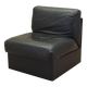 Black leather pouffe/armchair, Italian design, 1960s, production: Italy