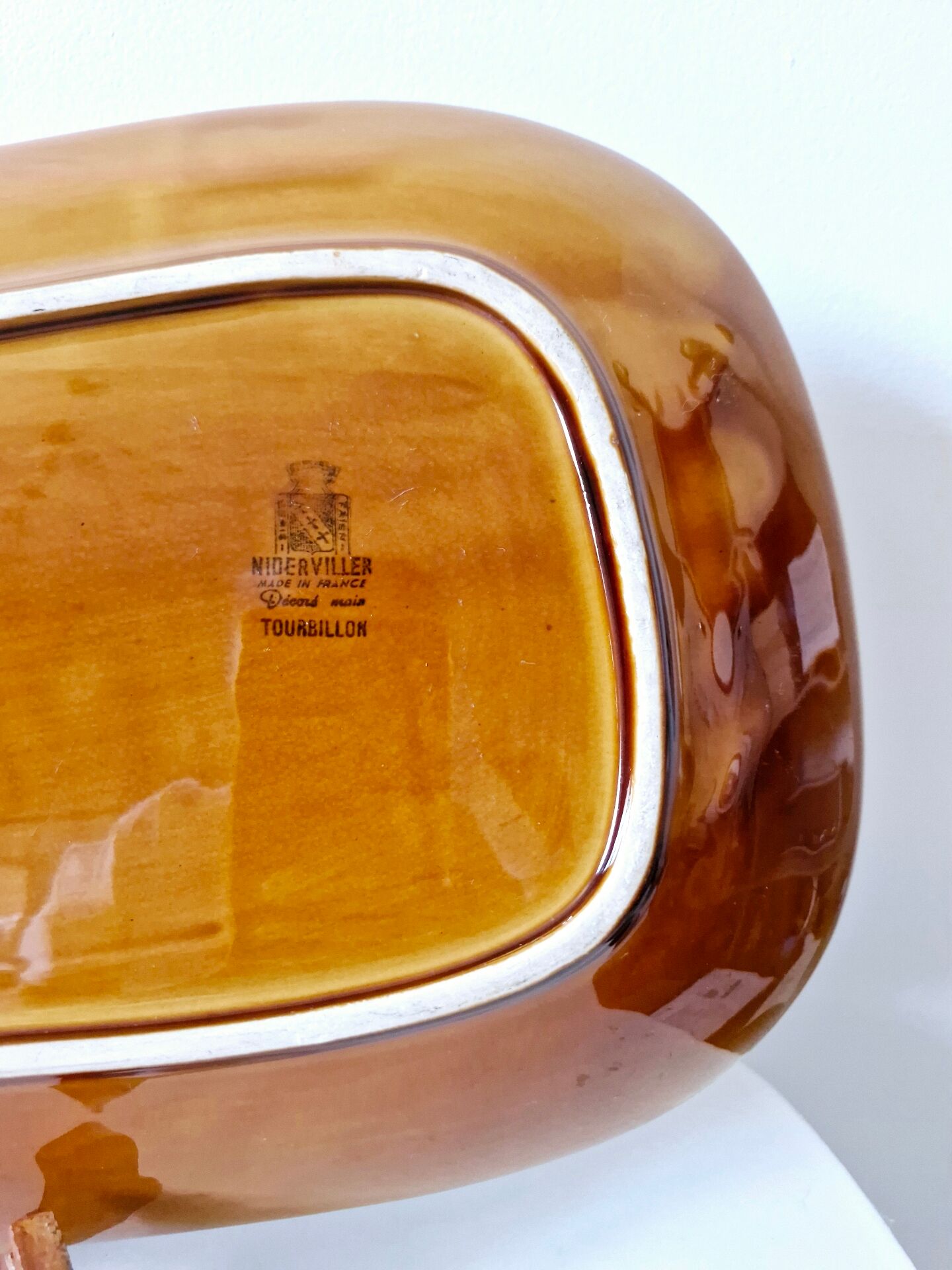 Grand plat vintage Niderviller modèle Tourbillon décor main