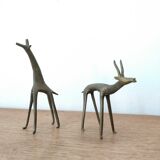 Pair animals in brass