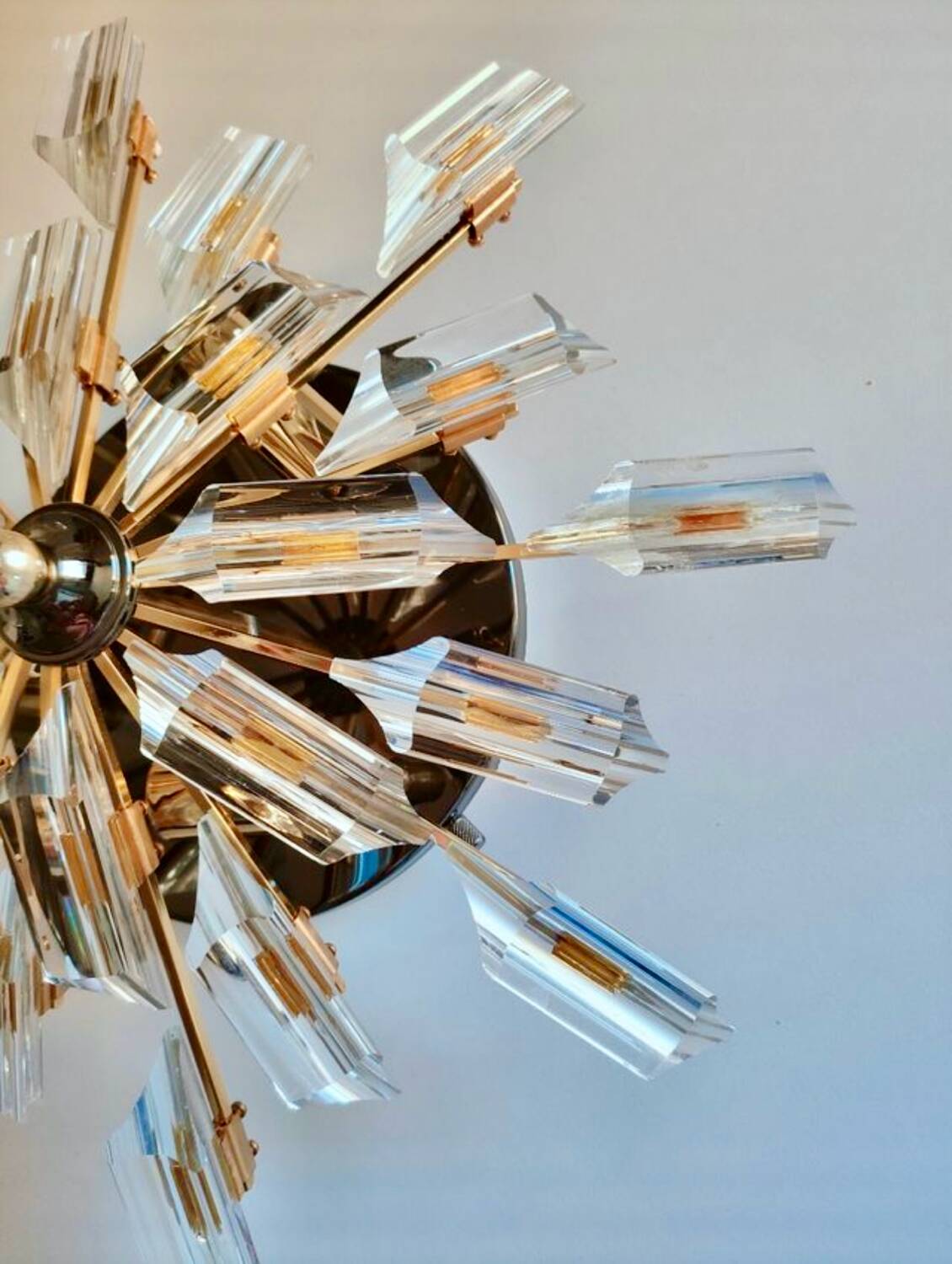 Oscar Torlasco verre et structure solieil , Italie 1970