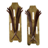 Antique wall sconces with 3 lights in wrought iron, Italy, 20th century