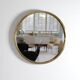 Round brass mirror from the mid-century by Glasmäster in Markaryd, Sweden, 1960s.