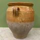 19th-century confit pot. Glazed yellow terracotta pottery.