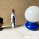 Bedside lamp globe opaline and plastic Space age 70s