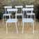 Ensemble de 5 chaises blanches en bois