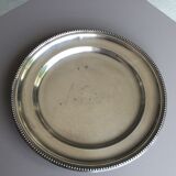 round plate in punched silver metal