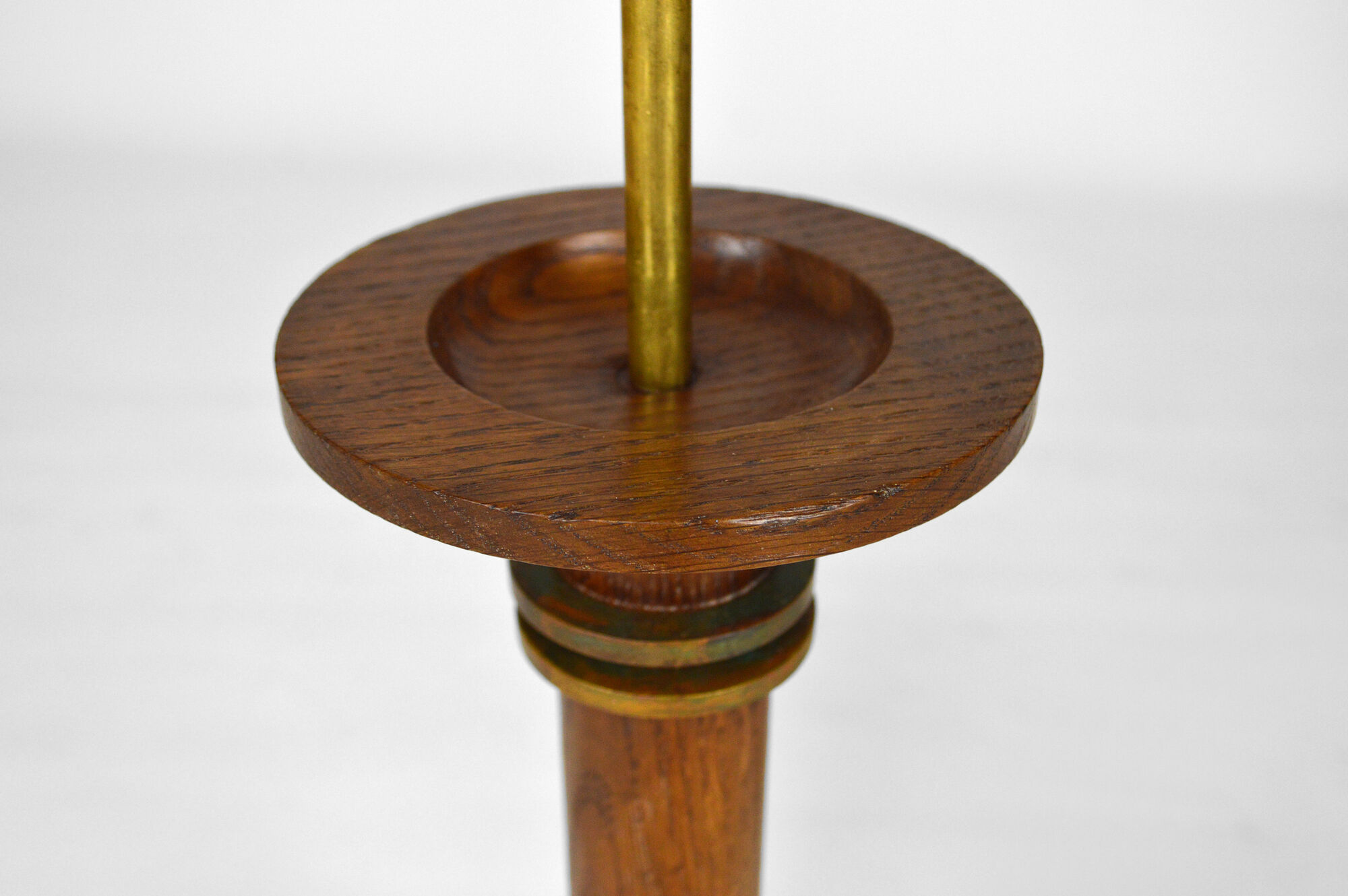 Pair of art deco lamps in wood and patinated bronze around 1930