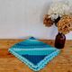 Vintage turquoise and lagoon blue crochet child’s blanket