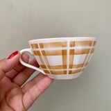 Lot de 4 tasses à café ancienne en porcelaine opaque de Badonvillier