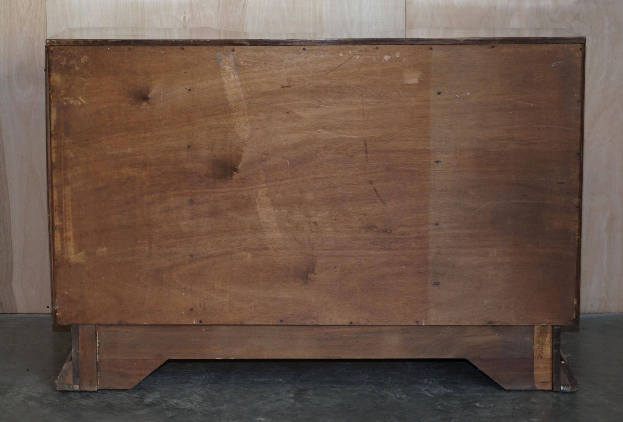 Buffet Art déco en noyer burr avec tiroirs et bar
