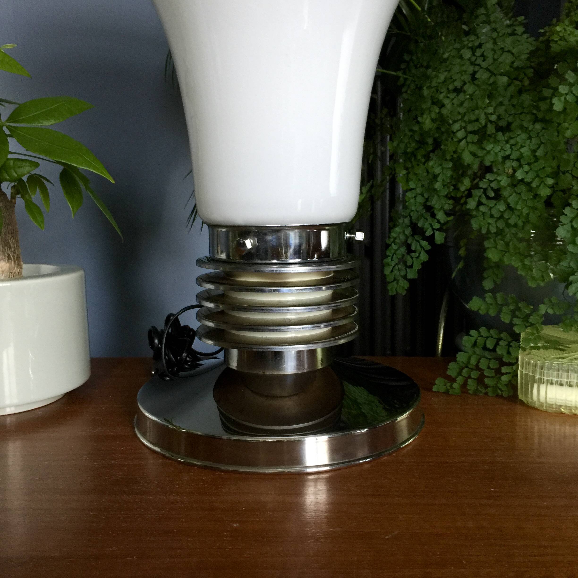 Large Murano glass and chrome lamp