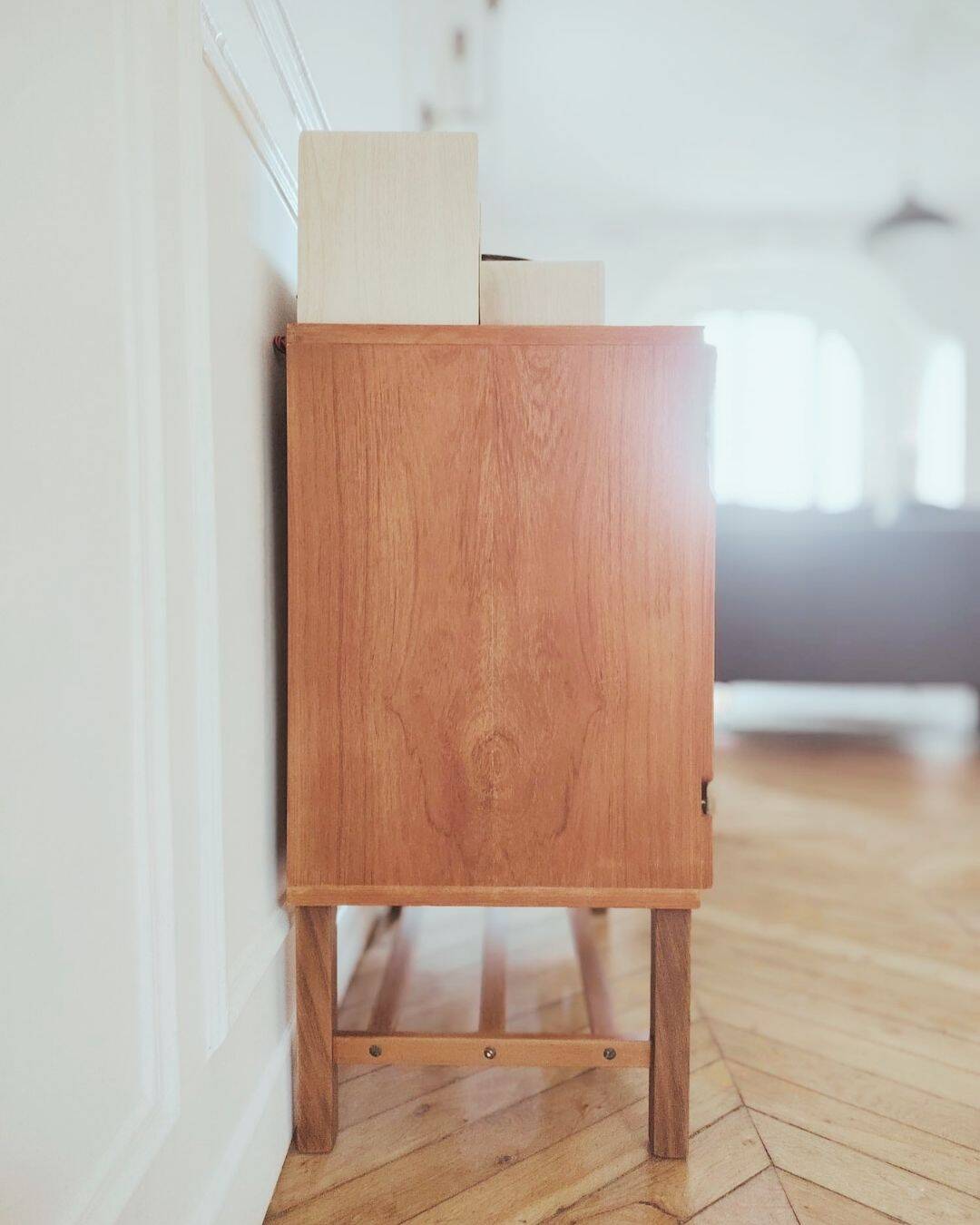 Renovated vintage vinyl cabinet, 1960s-70s.