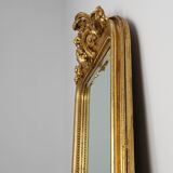 Baroque Mantel Mirror in Carved Wood and Gilded Plaster, France ca. 1850