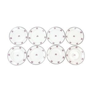 8 assiettes plates art déco signée