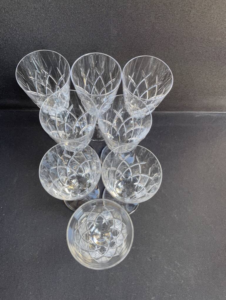 8 champagne flutes - cut crystal – cristalleries royales de champagne