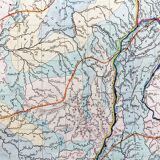 Old physical and mineralogical map of France - 1836