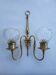 Two-light wall light gold with antique crystal globes
