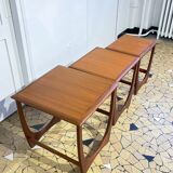 Teak trundle coffee table