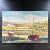 Painting red boats