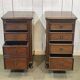 Pair of English mahogany bedside tables from the early 20th century
