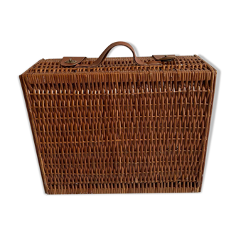 Old wicker suitcase