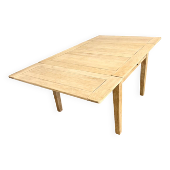 Square solid oak farm table with extensions