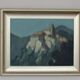 Mid Century Swedish Oil on Canvas “Village Motif” by Bengt Hillgrund