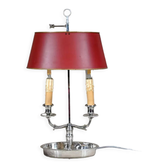 Silver metal hot water bottle lamp – early twentieth century